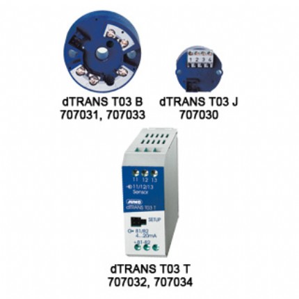 JUMO temperature transmitter 707030 2-wire 3-wire transmitter dTRANS T03,profile,datasheet,pdf,catlog